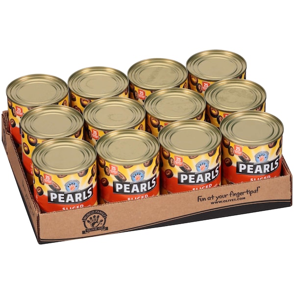 Pearls Olives Sliced Black 3.8 oz., PK12 - 4832315