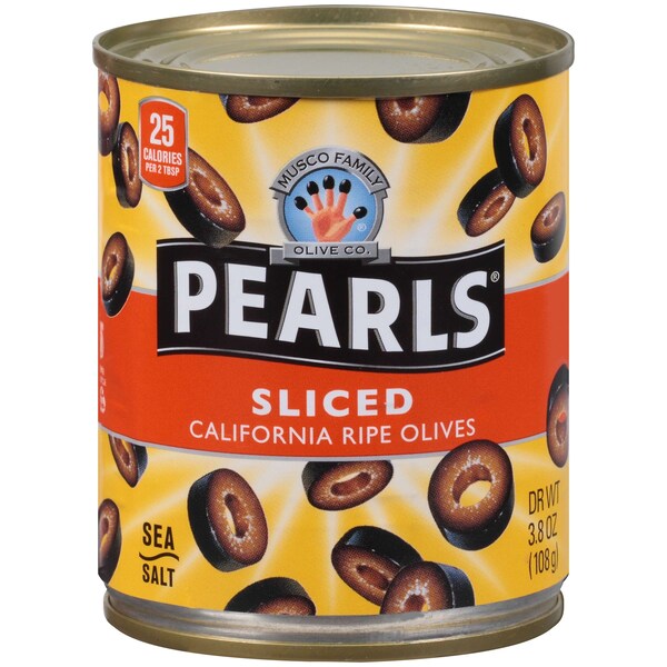 Pearls Olives Sliced Black 3.8 oz., PK12 - 4832315
