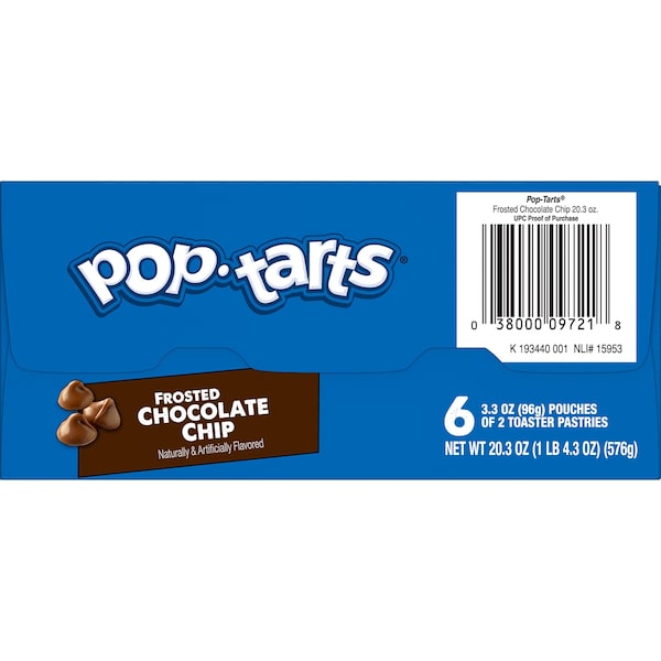 Kelloggs Frosted Open & Fold Display Chocolate Chip Pastry 2 Count, PK72 - 3800019721