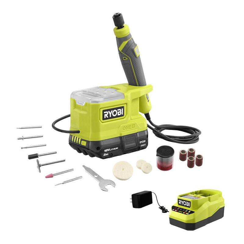 Juego de herramientas rotativas de precisión inalámbricas RYOBI ONE+ 18V con batería de 2.0 Ah y cargador - PRT100K1
