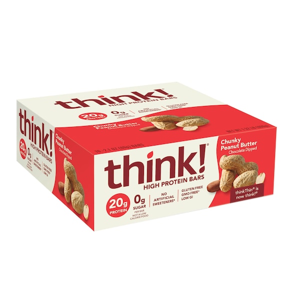 Thinkthin thinkThin Chunky Peanut Butter Protein Bar 2.1 oz. Bar, PK120 - 1074663