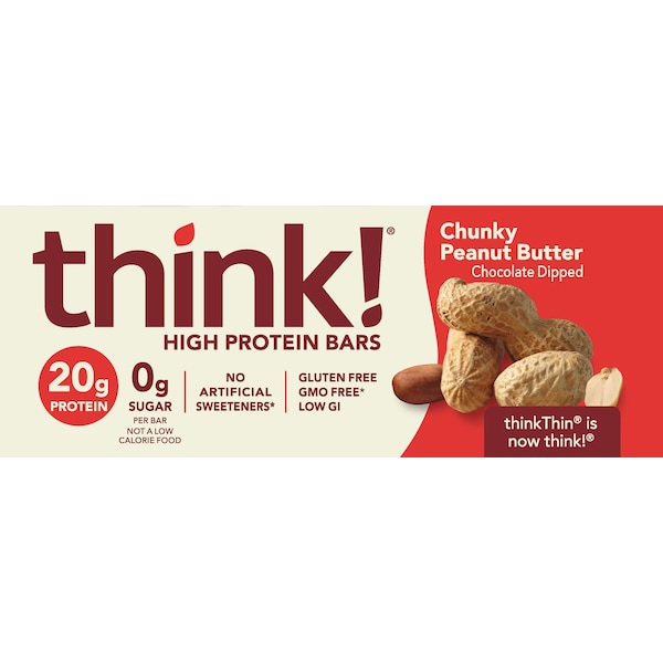 Thinkthin thinkThin Chunky Peanut Butter Protein Bar 2.1 oz. Bar, PK120 - 1074663