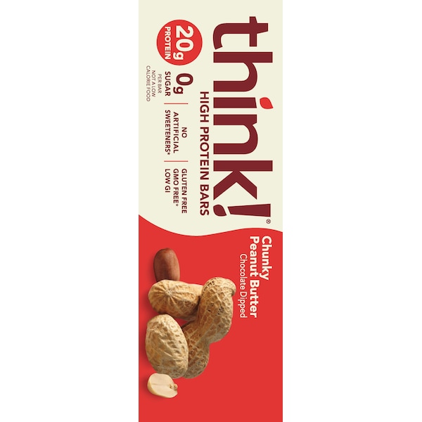 Thinkthin thinkThin Chunky Peanut Butter Protein Bar 2.1 oz. Bar, PK120 - 1074663