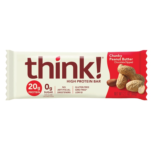 Thinkthin thinkThin Chunky Peanut Butter Protein Bar 2.1 oz. Bar, PK120 - 1074663