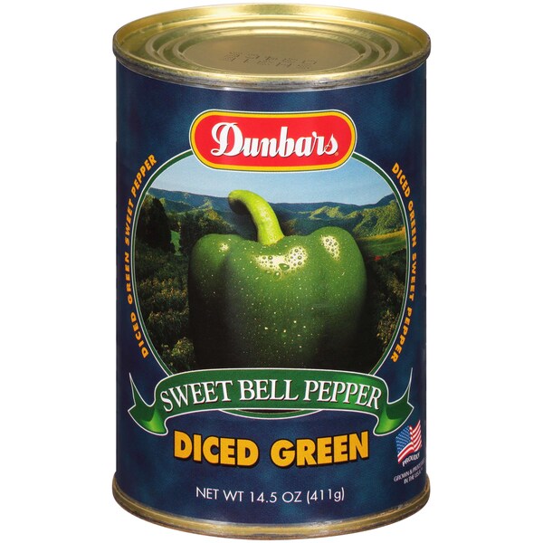 Dunbar Diced Green Peppers, PK24 - 02034300240001