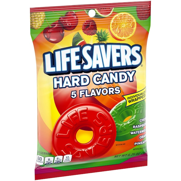 Life Savers Lifesavers Five Flavor Hard Candies Bag 6.25 oz., PK12 - 260319