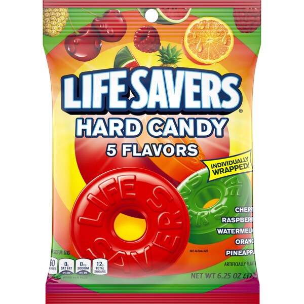 Life Savers Lifesavers Five Flavor Hard Candies Bag 6.25 oz., PK12 - 260319