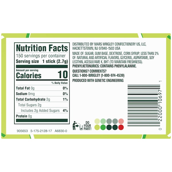 Doublemint Doublemint Single Serve Doublemint Gum 15 Pieces, PK120 - 259634