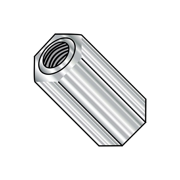 Zoro Select Hex Standoff, #4-40 Thrd Sz, Stainless Steel Plain, 3/16" Hex W, 500 PK - 101504HF303