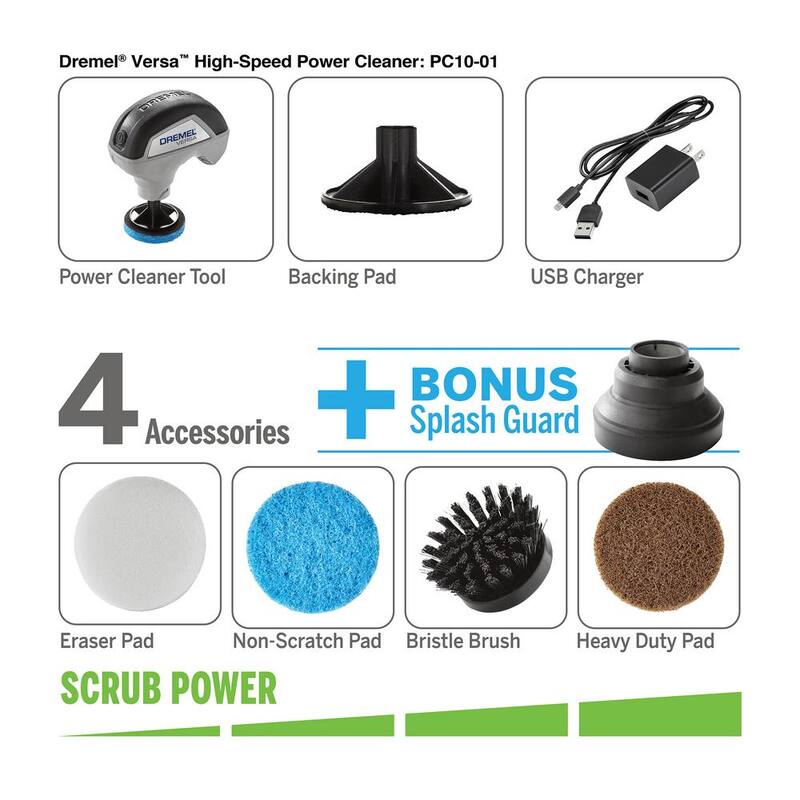 Kit de herramientas de limpieza rotativa de alta potencia Dremel Versa inalámbrico de 4 volts con batería de iones de litio - PC10-04.