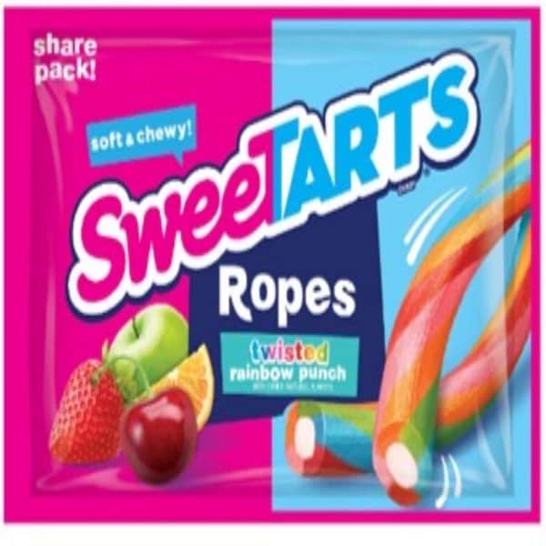 Sweetarts SweetTARTS Soft and Chewy Ropes Twisted Rainbow Punch Candy 3.5 oz - 71512