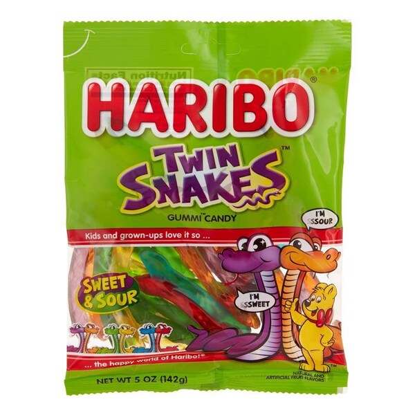 Haribo Haribo Twin Snakes Sweet/Sour Gummi Candy 5 oz - 624670