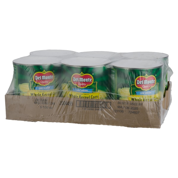 Del Monte Golden Sweet Whole Kernel Corn Low Sodium Delmonte 101 oz. Cans, PK6 - 2004499