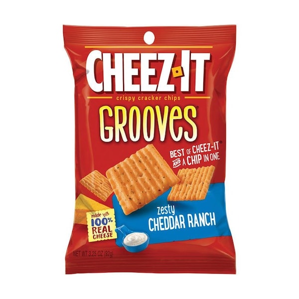 Cheez-It Cheez-It Grooves Zesty Cheddar Ranch Crackers 3.25 oz Pegged - 599357
