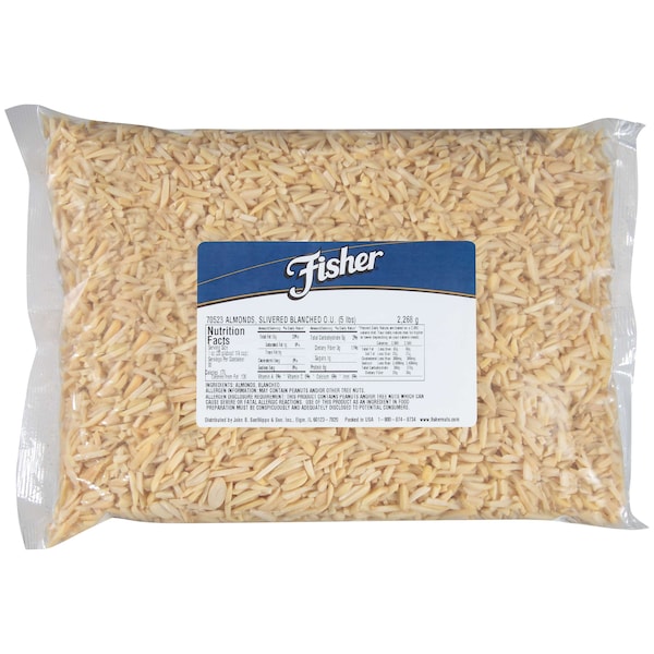 Fisher Fisher Blanched Slivered Almonds 5lbs - 70523
