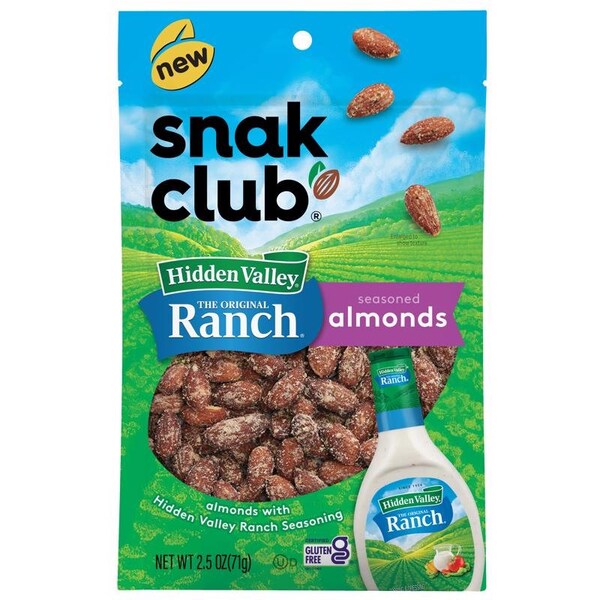 Snak Club Snak Club Hidden Valley Ranch Almonds 2.5 oz Bagged - 1721706