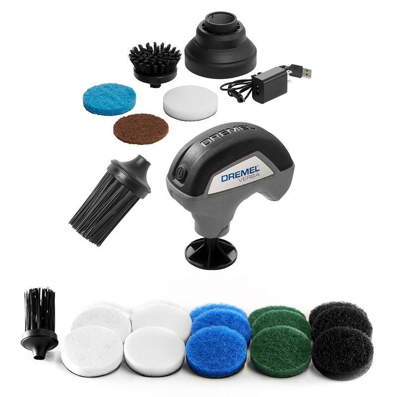 Kit de herramientas de limpieza Dremel Versa 4V inalámbrico de iones de litio con Power Scrubber 15Pc Mega Accessory Kit - PC10-04+PC501