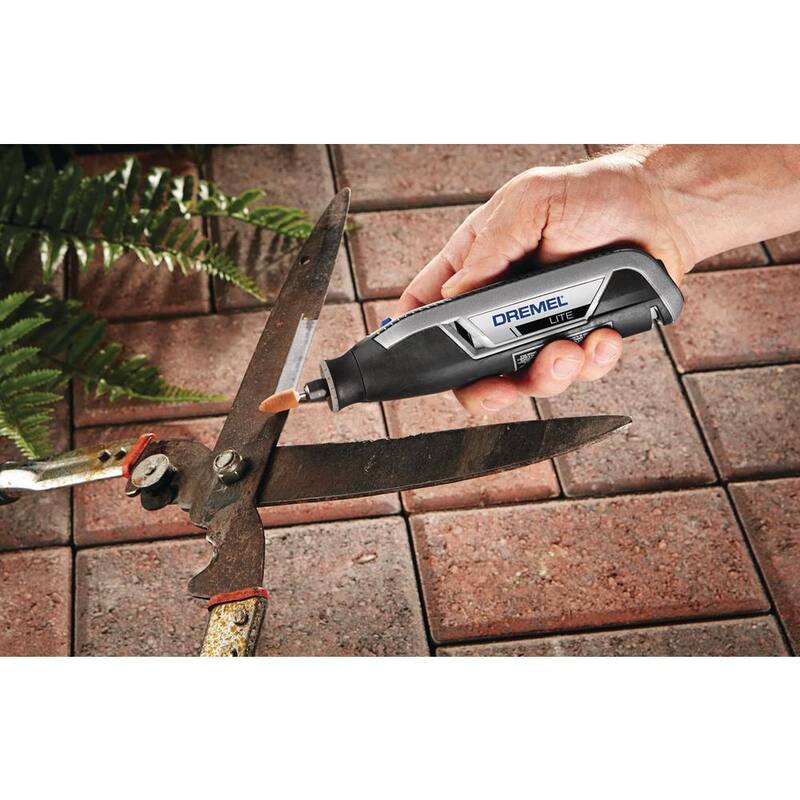 Kit de Herramientas Rotativas Inalámbricas Dremel Lite 4V con Velocidad Variable y Puerto USB con Kit de Accesorios para Lijado y Rectificado de 31 piezas - 7760-N/10+727