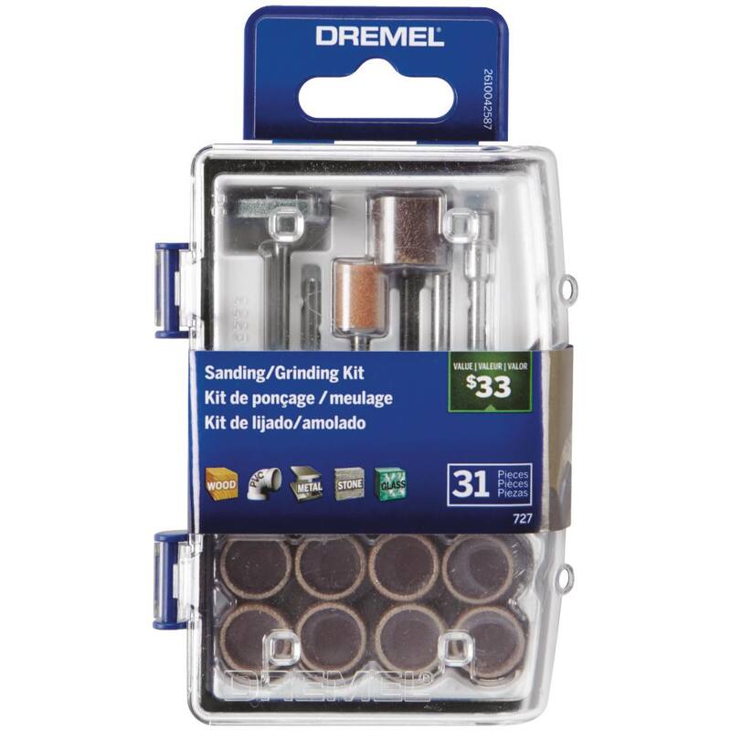 Kit de Herramientas Rotativas Inalámbricas Dremel Lite 4V con Velocidad Variable y Puerto USB con Kit de Accesorios para Lijado y Rectificado de 31 piezas - 7760-N/10+727