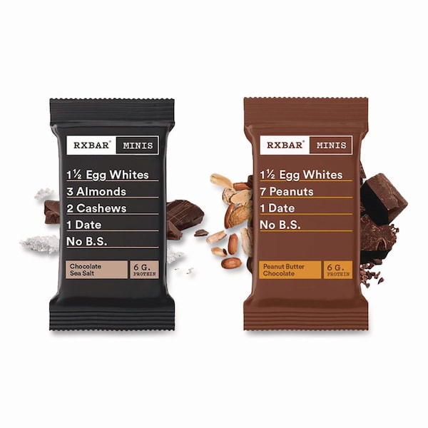Rxbar Minis Protein Bars, Chocolate Sea Salt and Peanut Butter Chocolate, 0.9 oz Bar, 8PK - KEE00190