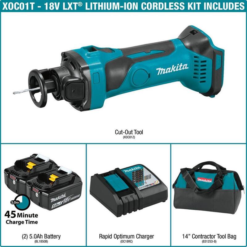 Kit de herramientas inalámbricas para recortes con batería de iones de litio de 18V LXT de Makita, 5.0 Ah - XOC01T