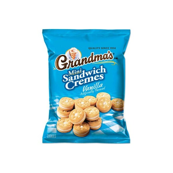 Frito-Lay North America, Inc Grandma's Mini Vanilla Creme Sandwich Cookies, 3.71 oz., 24/Carton - 28400450959