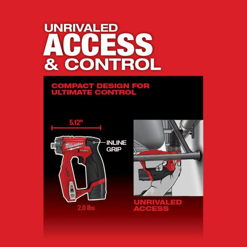 Herramienta rotativa inalámbrica sin escobillas de 12V de iones de litio Milwaukee M12 con juego de taladro/destornillador de instalación 4 en 1 M12 de 3/8 pulgadas - 2525-20-2505-22