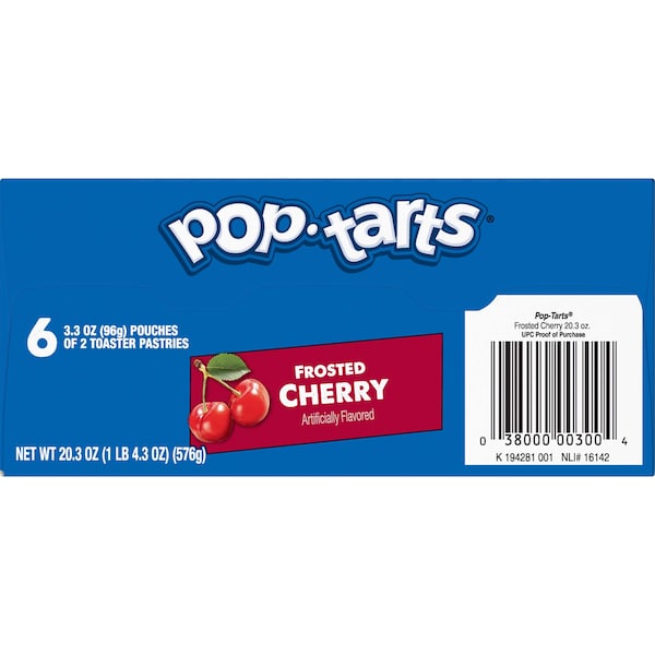 Kelloggs Pop-Tarts Frosted Open & Fold Display Cherry Pastry 2 Count, PK72 - 3800031832
