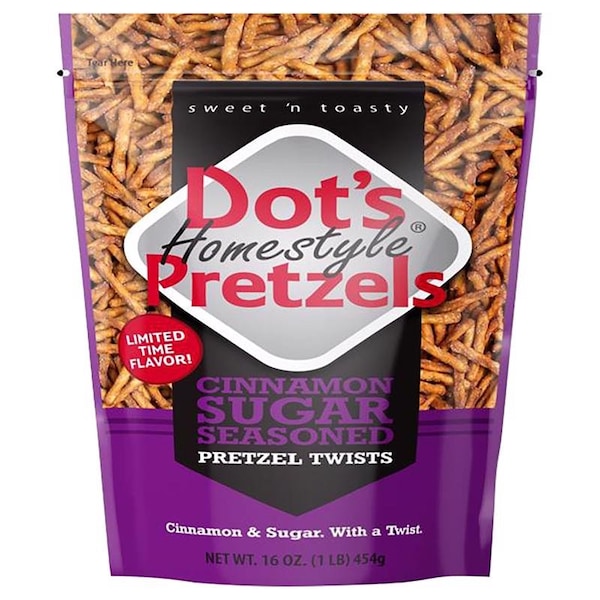 Dots Pretzels Dot's Homestyle Cinnamon Sugar Pretzels 16 oz Bagged - 9007