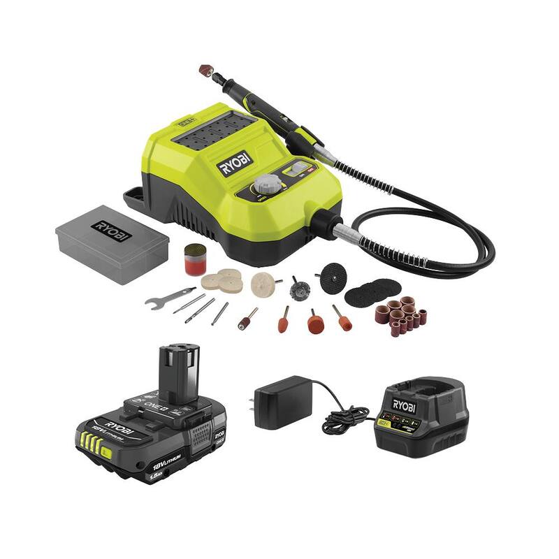 RYOBI ONE+ 18V Juego de Herramienta Rotativa Inalámbrica con Batería de 1.5 Ah y Cargador - P460K1SB