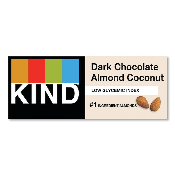 Kind Fruit and Nut Bars, Dark Chocolate Almond and Coconut, 1.4 oz Bar, PK12 - 19987