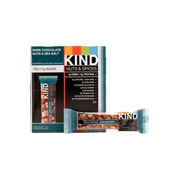 Kind KIND Nuts and Spices Bar, Dark Chocolate Nuts and Sea Salt, 1.4 oz., 12/Box - 17851
