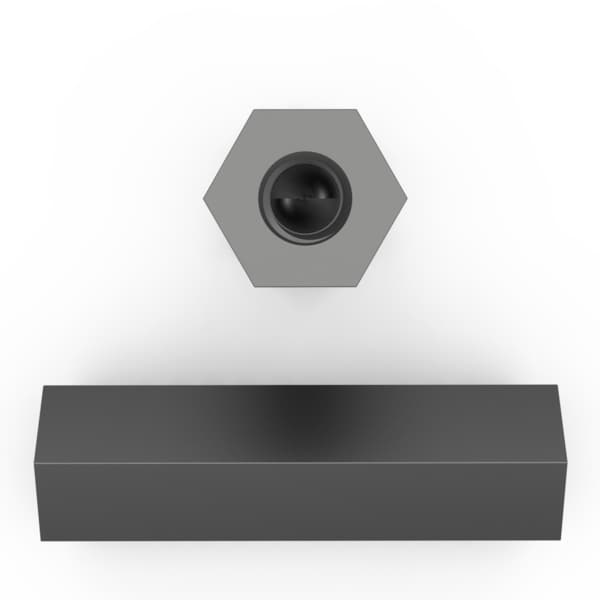 Raf Hex Standoff, M2.5 Thrd Sz, 22.0 mm L, Aluminum Plain, 4.5 mm Hex W - M1269-2545-AL