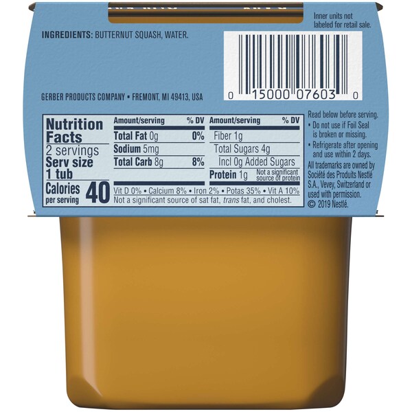 Gerber Gerber 2nd Foods Baby Food Butternut Squash 4 oz., PK16 - 00015000076535