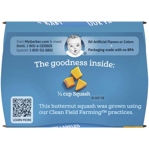 Gerber Gerber 2nd Foods Baby Food Butternut Squash 4 oz., PK16 - 00015000076535