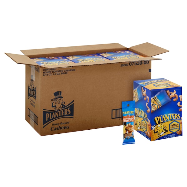 Planters Planters Honey Roasted Cashews 1.5 oz. Bag, PK108 - 10029000075396