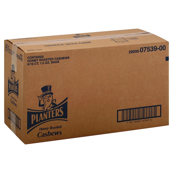 Planters Planters Honey Roasted Cashews 1.5 oz. Bag, PK108 - 10029000075396