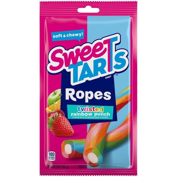 Sweetarts SweetTARTS Twisted Ropes Rainbow Punch Gummi Candy 5 oz Pouch - 71289