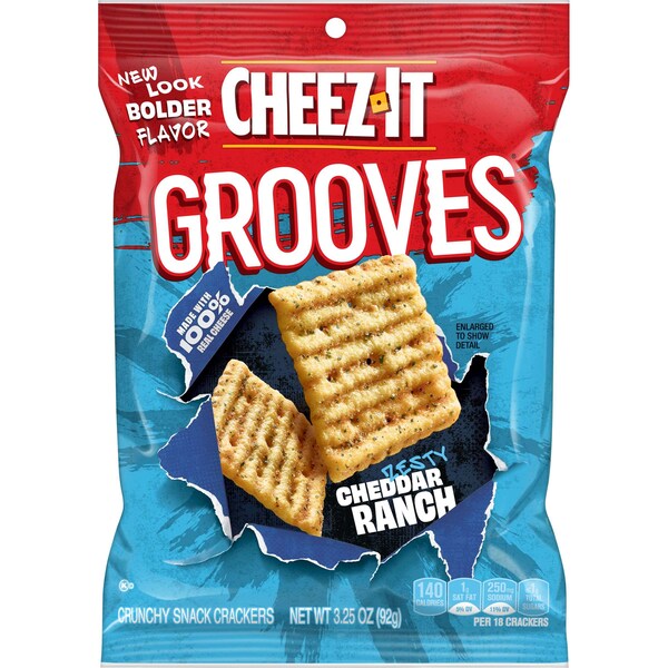 Cheez-It Cheez-It Grooves Zesty Cheddar Ranch Crackers 3.25 oz. Bag, PK6 - 2410093646