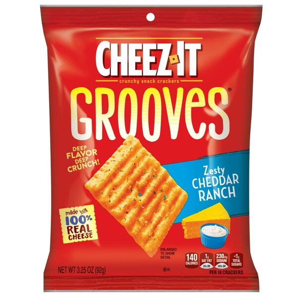 Cheez-It Cheez-It Grooves Zesty Cheddar Ranch Crackers 3.25 oz. Bag, PK6 - 2410093646