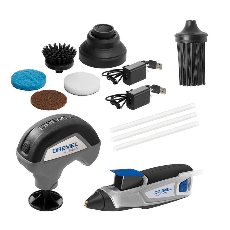 Dremel Versa 4V Kit de herramientas para limpieza con cepillo de potencia máxima inalámbrico de iones de litio con pluma de pegamento inalámbrica USB de 4V - PC10-04+HSGP-01