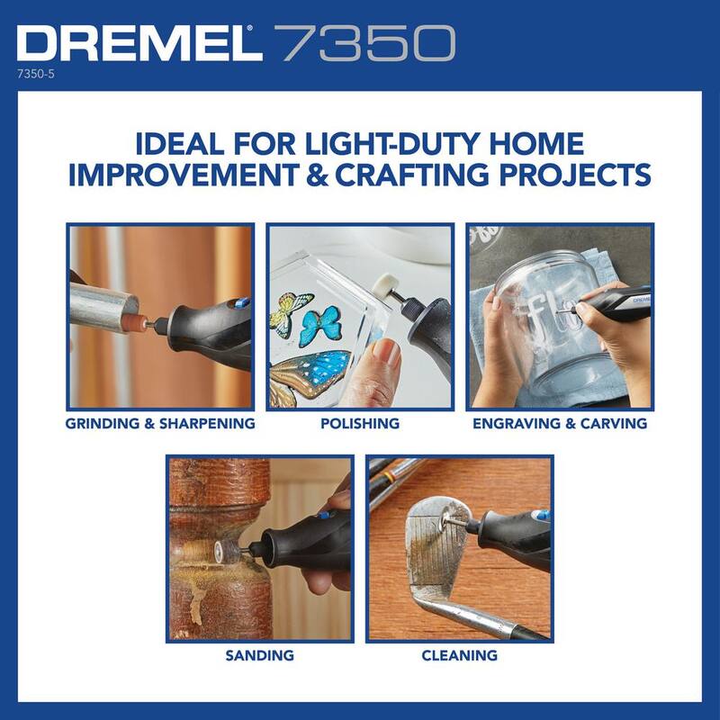 Kit de herramientas rotativas inalámbricas USB Dremel Light Duty DIY 4V con 20 accesorios de limpieza y pulido - 7350+726-01