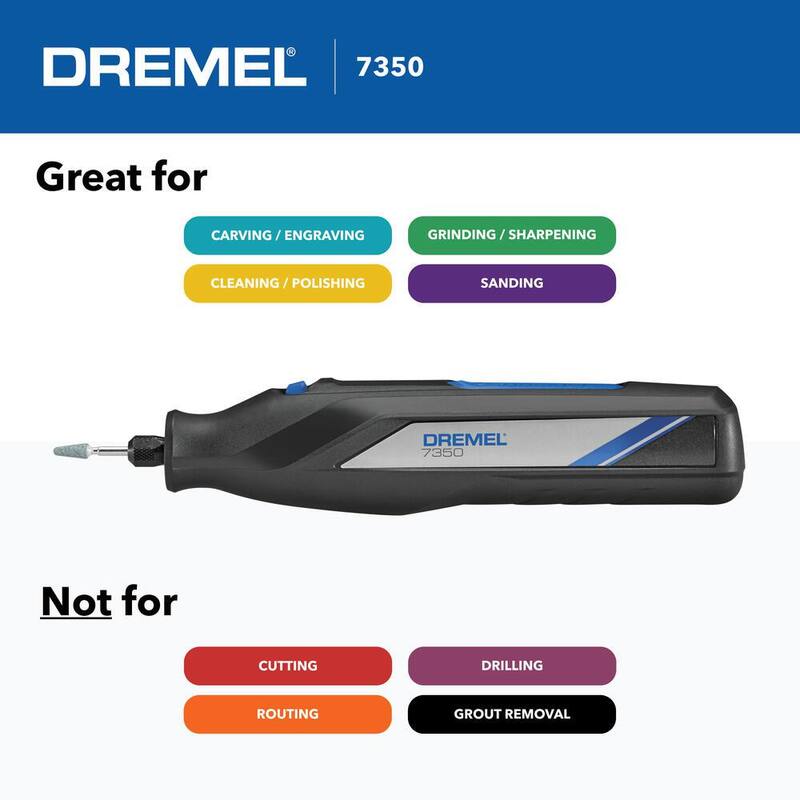 Kit de herramientas rotativas inalámbricas USB Dremel Light Duty DIY 4V con 20 accesorios de limpieza y pulido - 7350+726-01