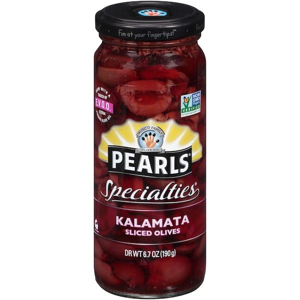 Pearls Olives Sliced Kalamata 6.7 oz., PK6 - 1950315