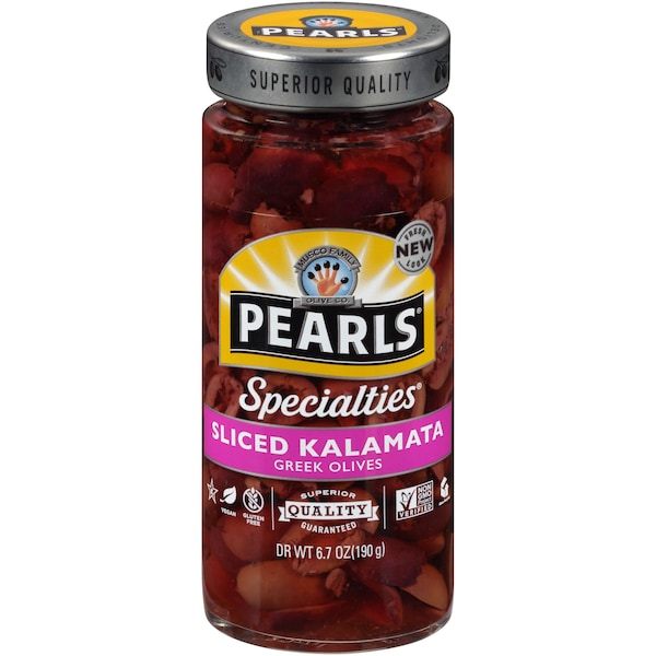 Pearls Olives Sliced Kalamata 6.7 oz., PK6 - 1950315