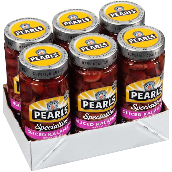 Pearls Olives Sliced Kalamata 6.7 oz., PK6 - 1950315