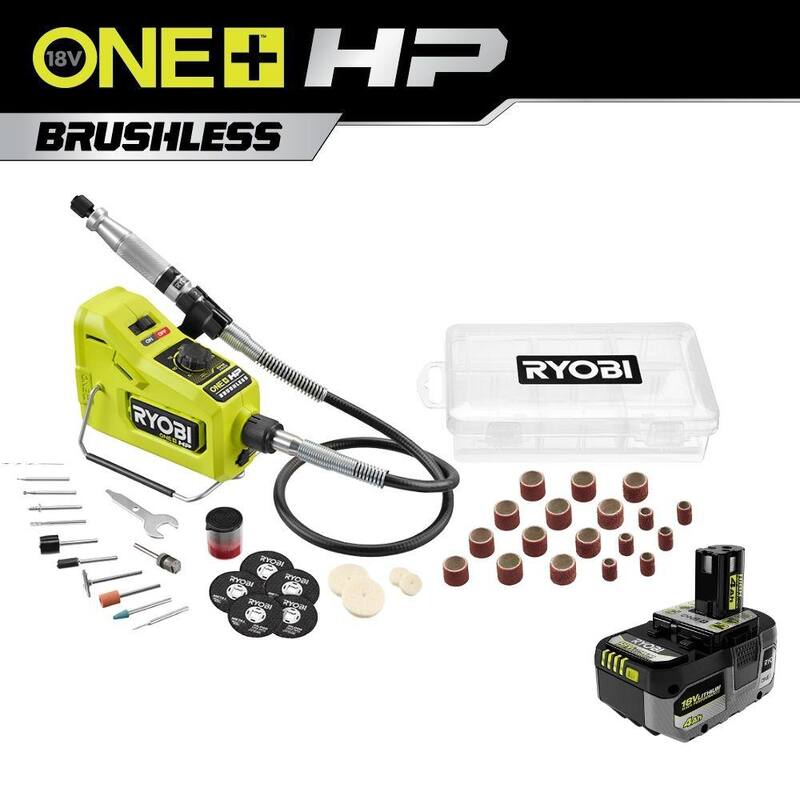Herramienta rotativa inalámbrica RYOBI ONE+ HP 18V Brushless con batería de alto rendimiento de ion de litio de 4.0 Ah - PBLRT01B-PBP004