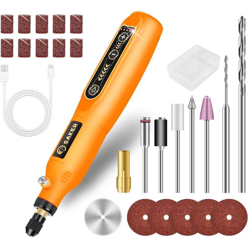 Kit de herramientas rotativas Saker Mini, herramienta rotativa inalámbrica, 5 velocidades, multiusos 3.7V (sólo herramienta) - GJ64537-X49705