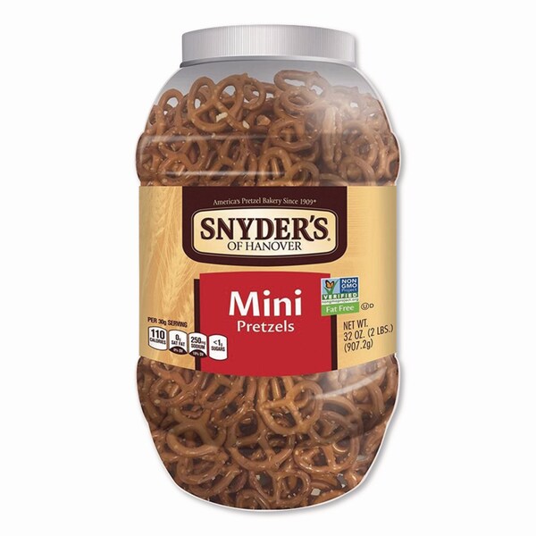 Snyders Mini Pretzels, Classic, 32 oz Barrel - SNY09450