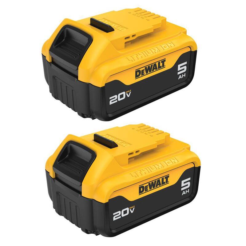 Llave de trinquete sin cable DEWALT ATOMIC 20V MAX de iones de litio de 1/2 in. con (2) paquetes de baterías de iones de litio de 20V MAX Premium de 5.0 Ah - DCF512BWCB205-2